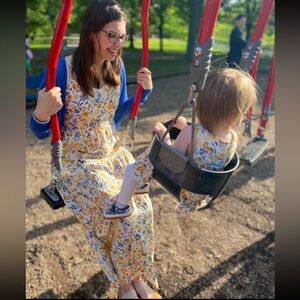 Joie Cream, Yellow, and Blue Floral Tiered Maxi Dress. Size 10. EUC.